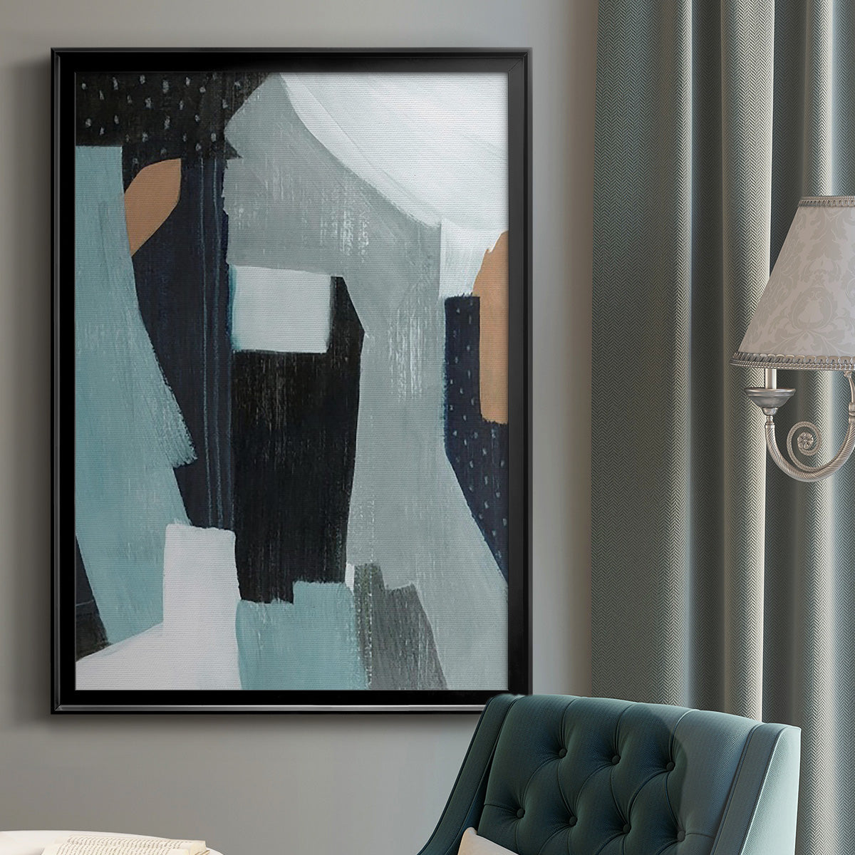 Tangerine Lagoon I - Modern Framed Canvas Print