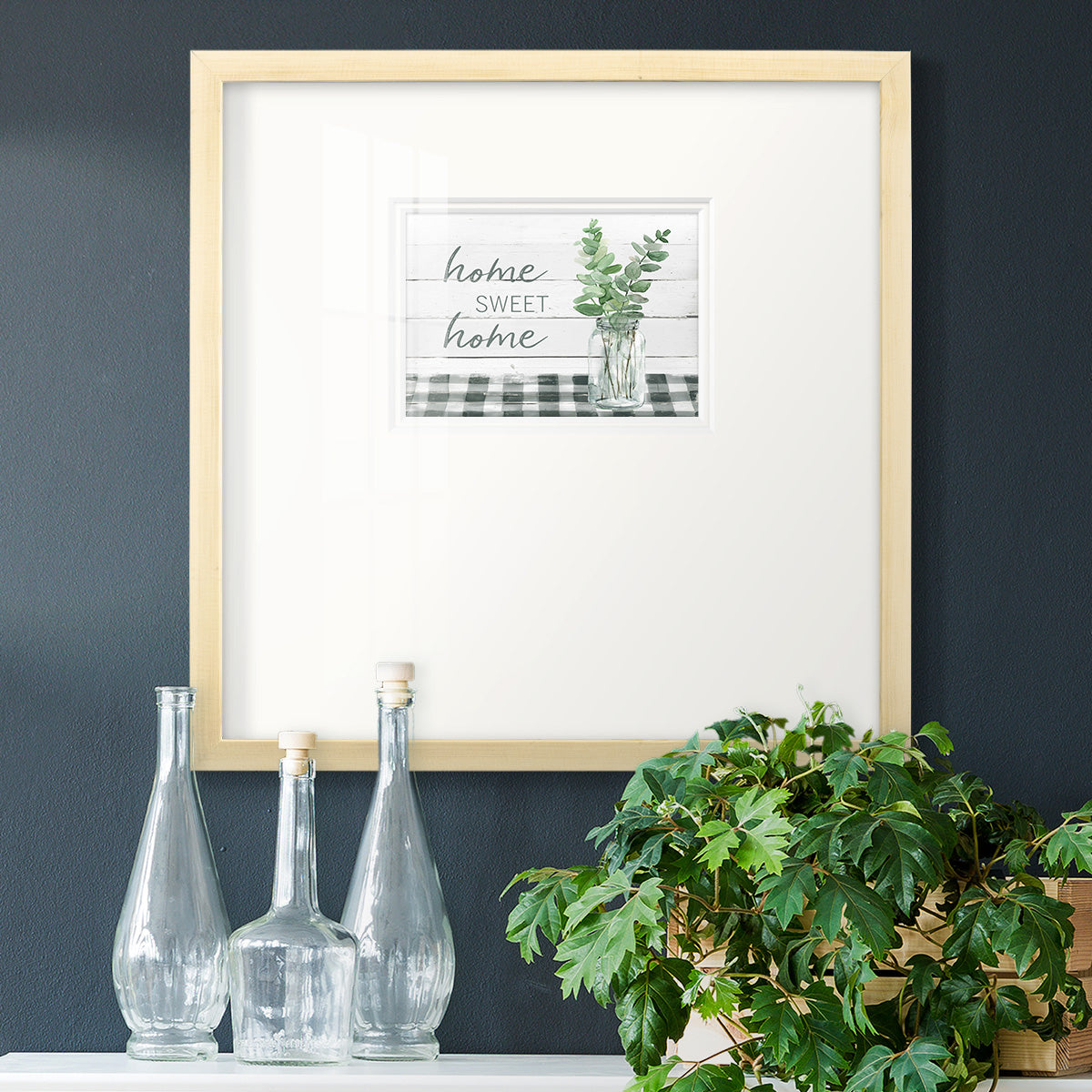 Eucalyptus Home Sweet Home Premium Framed Print Double Matboard