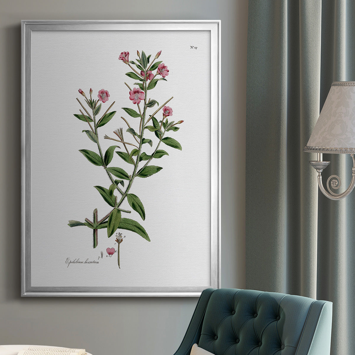 Rose Botanical III - Modern Framed Canvas Print