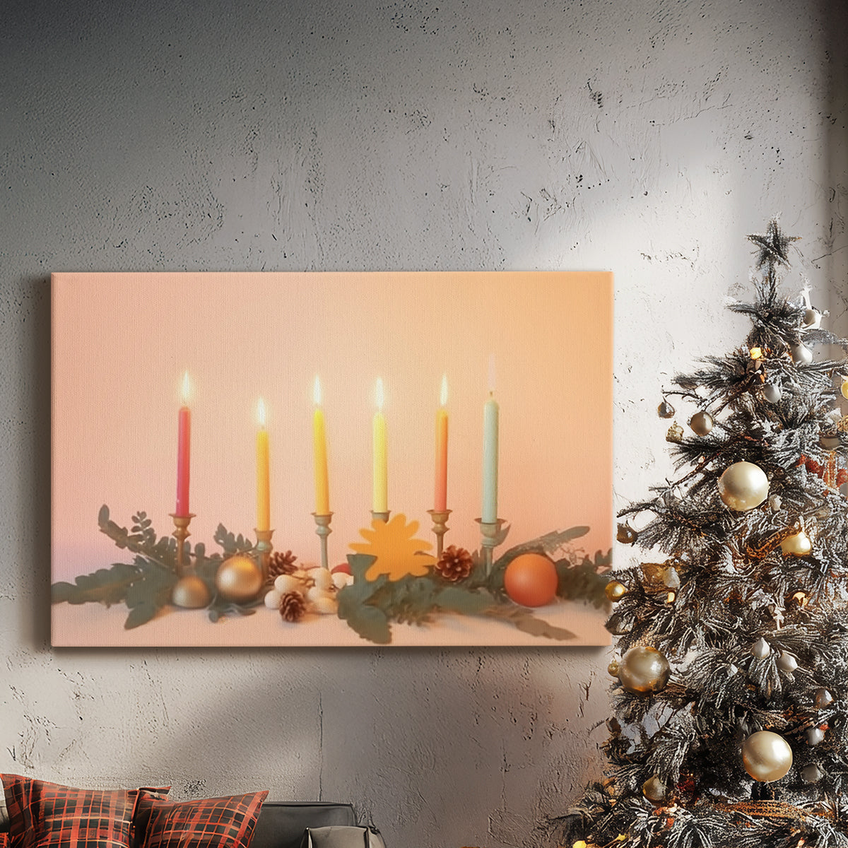 Twilight of Tinsel-Gold Snow - Canvas Art Print