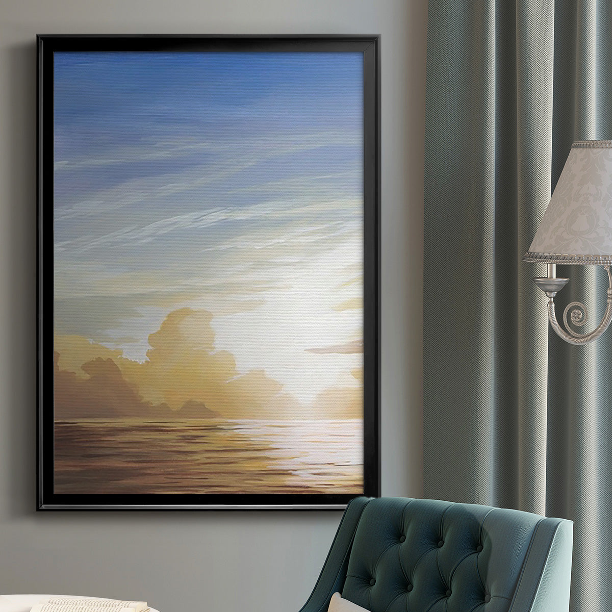 Luminous Waters I - Modern Framed Canvas Print