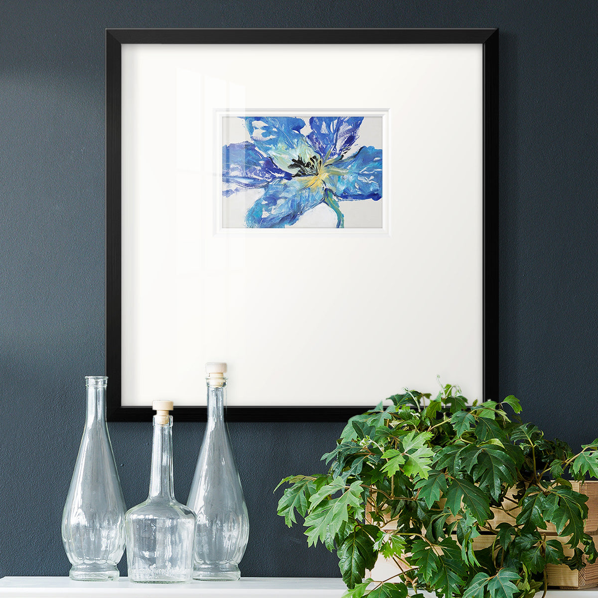 Fleur Bleue II Premium Framed Print Double Matboard