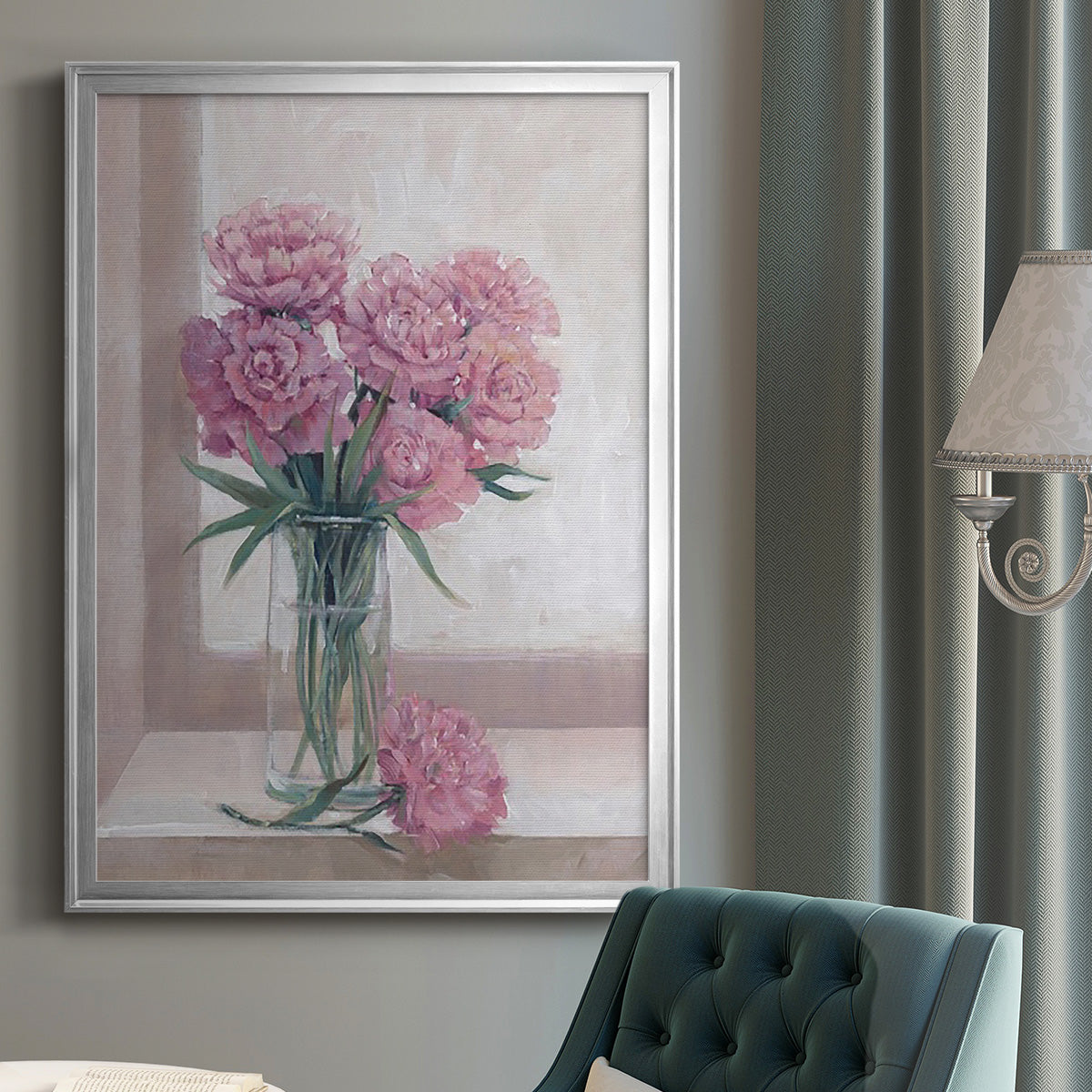 Windowsill Floral II - Modern Framed Canvas Print