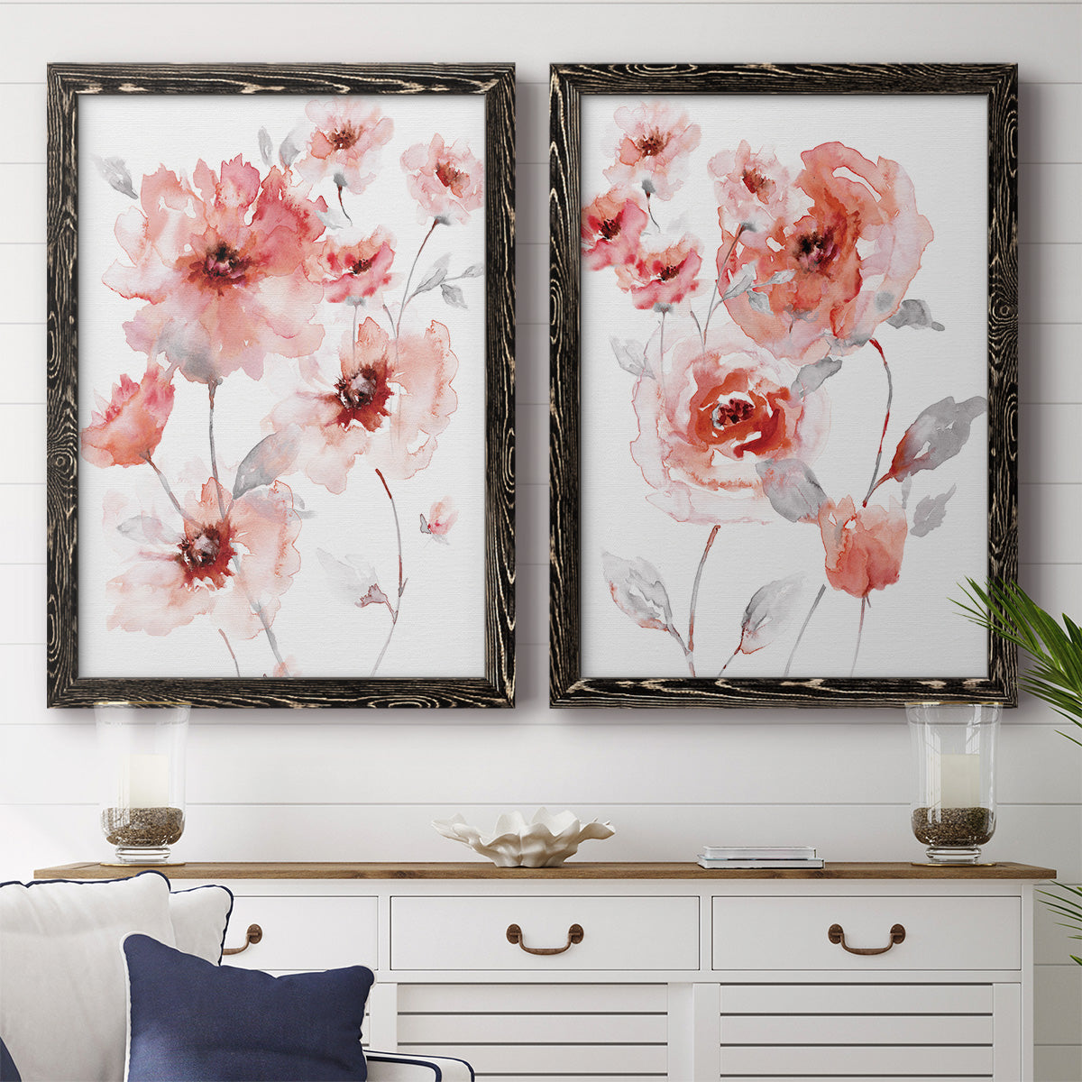 Translucent Blush I - Premium Framed Canvas 2 Piece Set - Ready to Hang