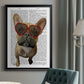 French Bulldog and Heart Glasses - Modern Framed Canvas Print