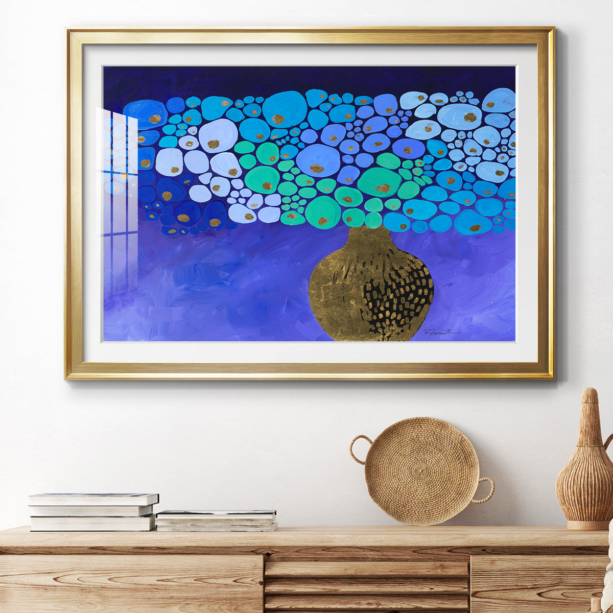 Blue Poppies II - Modern Framed Art Print