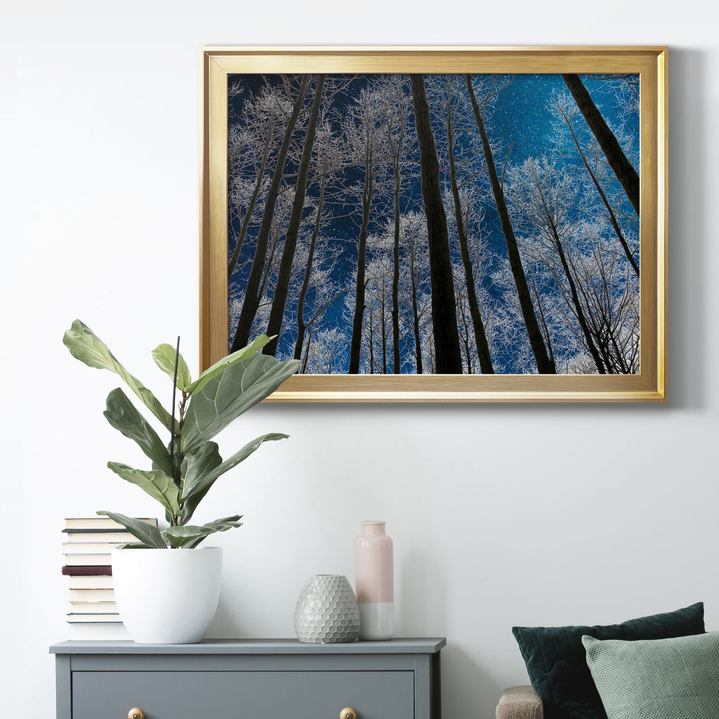 Night Silhouette Premium Classic Framed Canvas - Ready to Hang