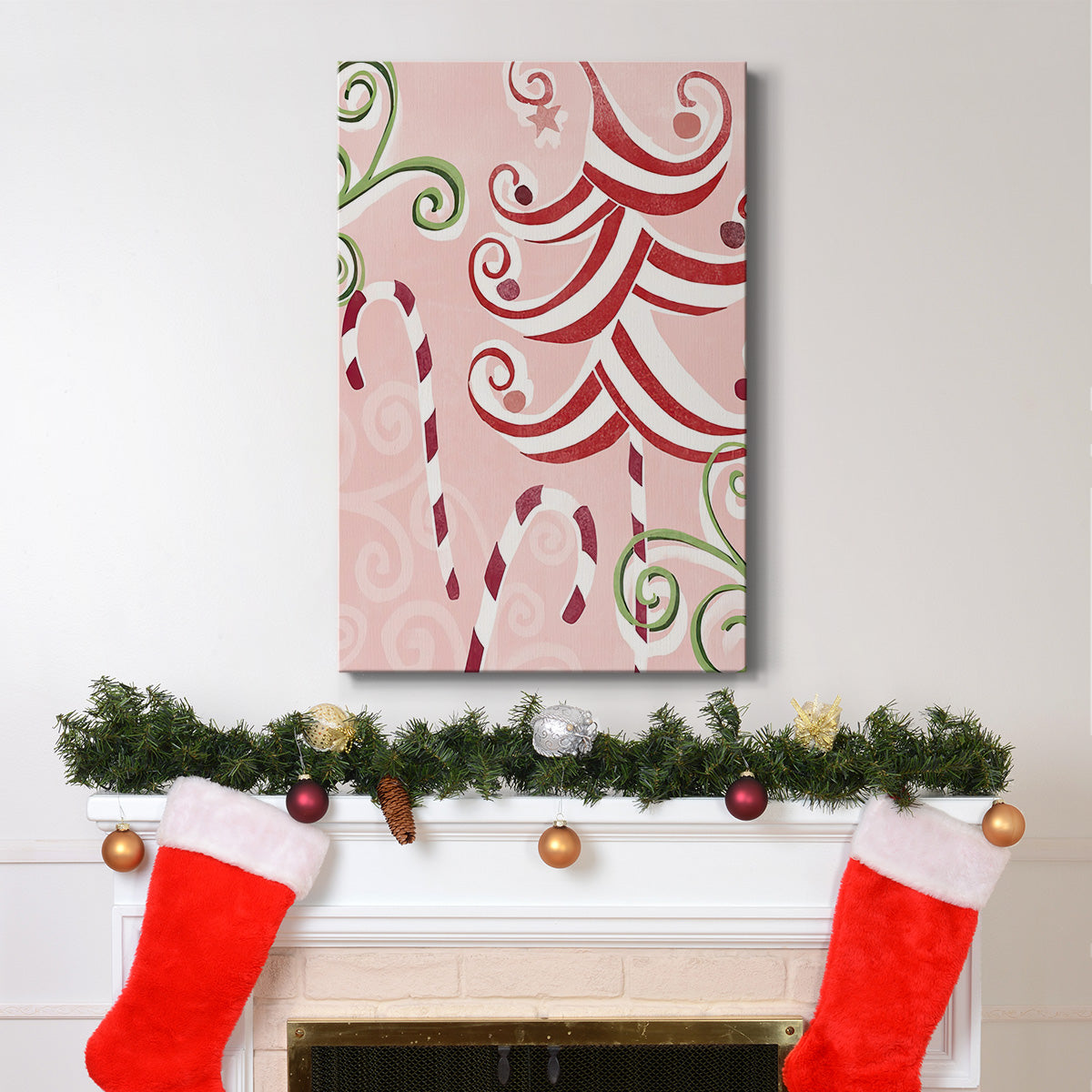 Candy Cane Holiday II - Gallery Wrapped Canvas