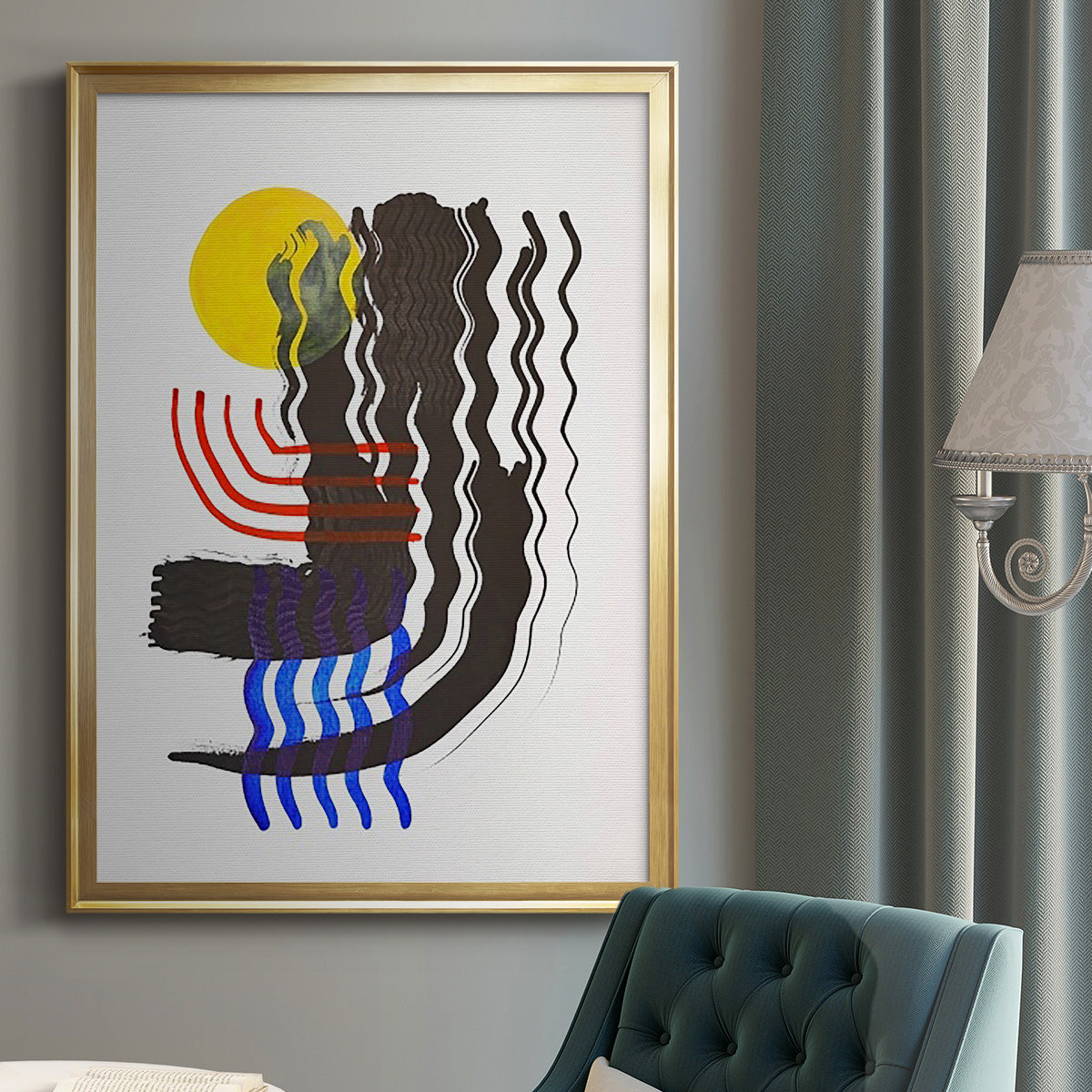 Shifting II - Modern Framed Canvas Print