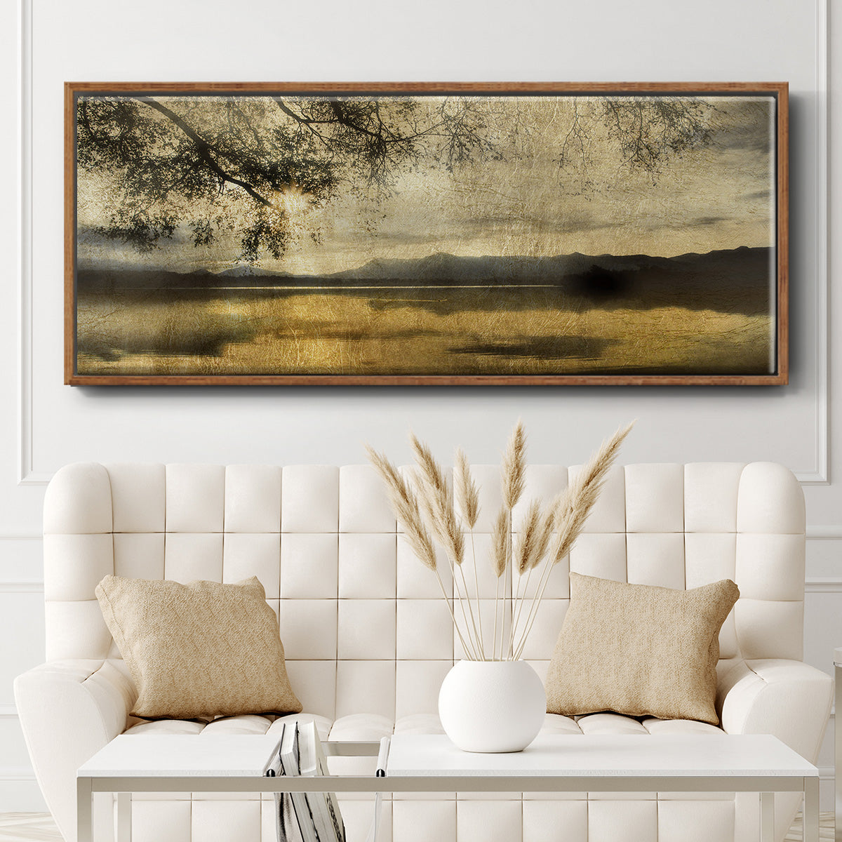 Golden Staffelsee Lake - Floater Framed Canvas Print