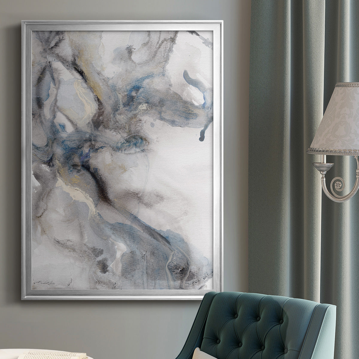 Marble Trance - Modern Framed Canvas Print