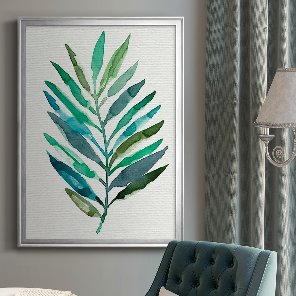 Palm Frond Flow IV - Modern Framed Canvas Print