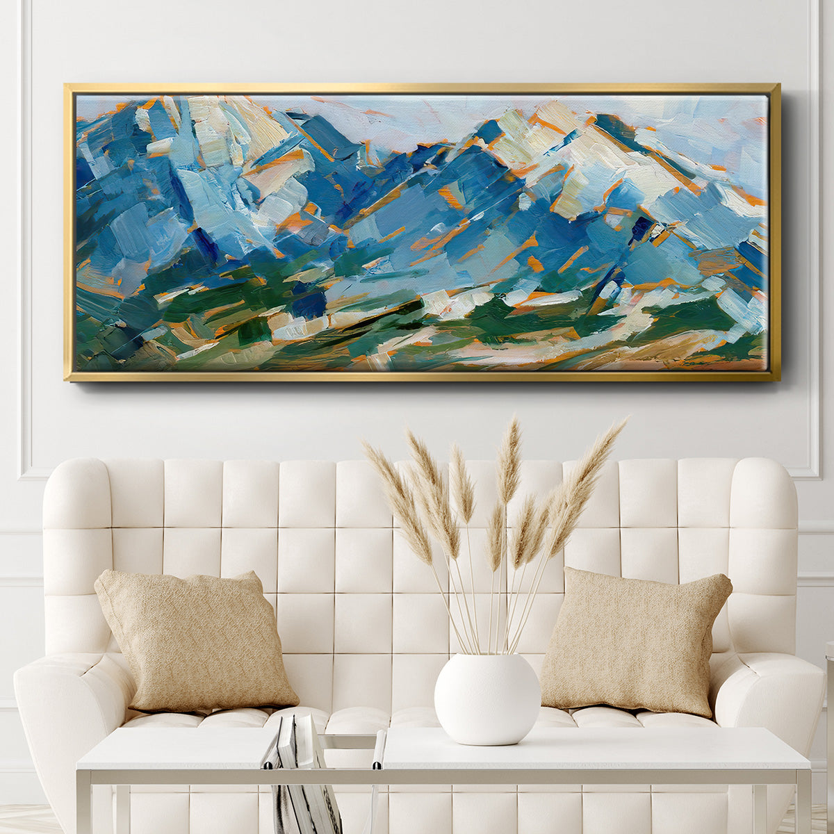Blue Mountain Peaks I - Floater Framed Canvas Print