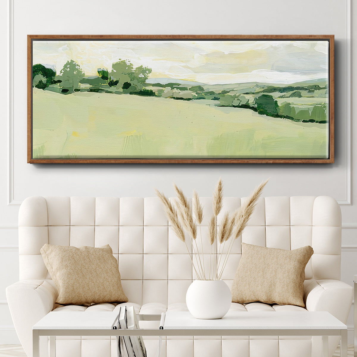 Pearly Pasture I - Floater Framed Canvas Print