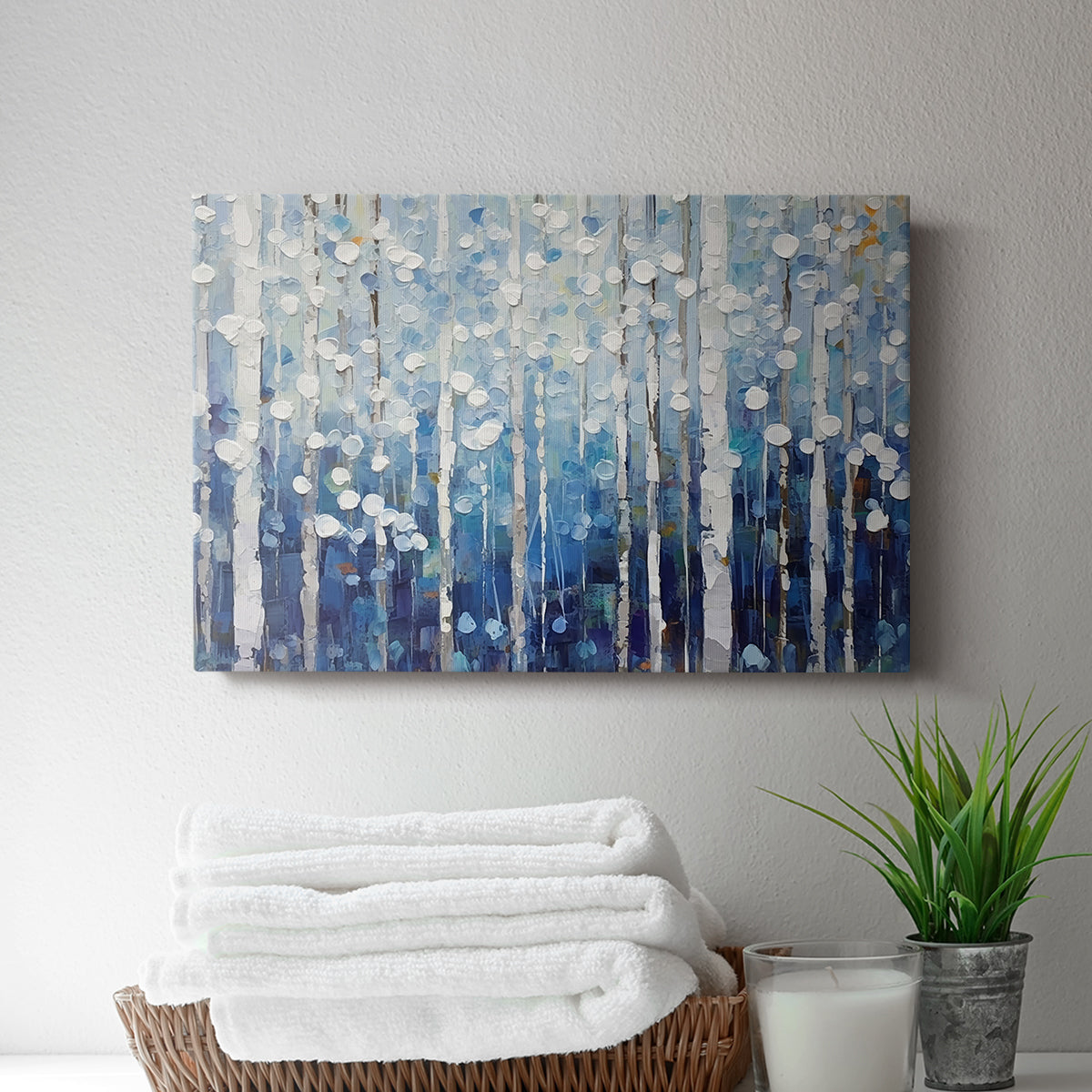 Blue Abstract Forest XXXVIII - Canvas Art Print