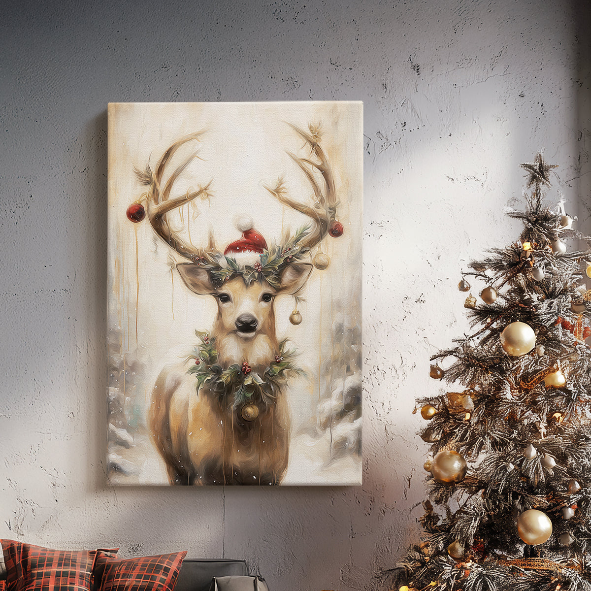 Midnight of Golden Yule - Canvas Art Print