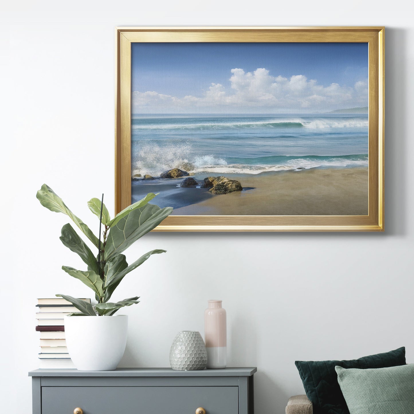 Sweeping Blue Premium Classic Framed Canvas - Ready to Hang