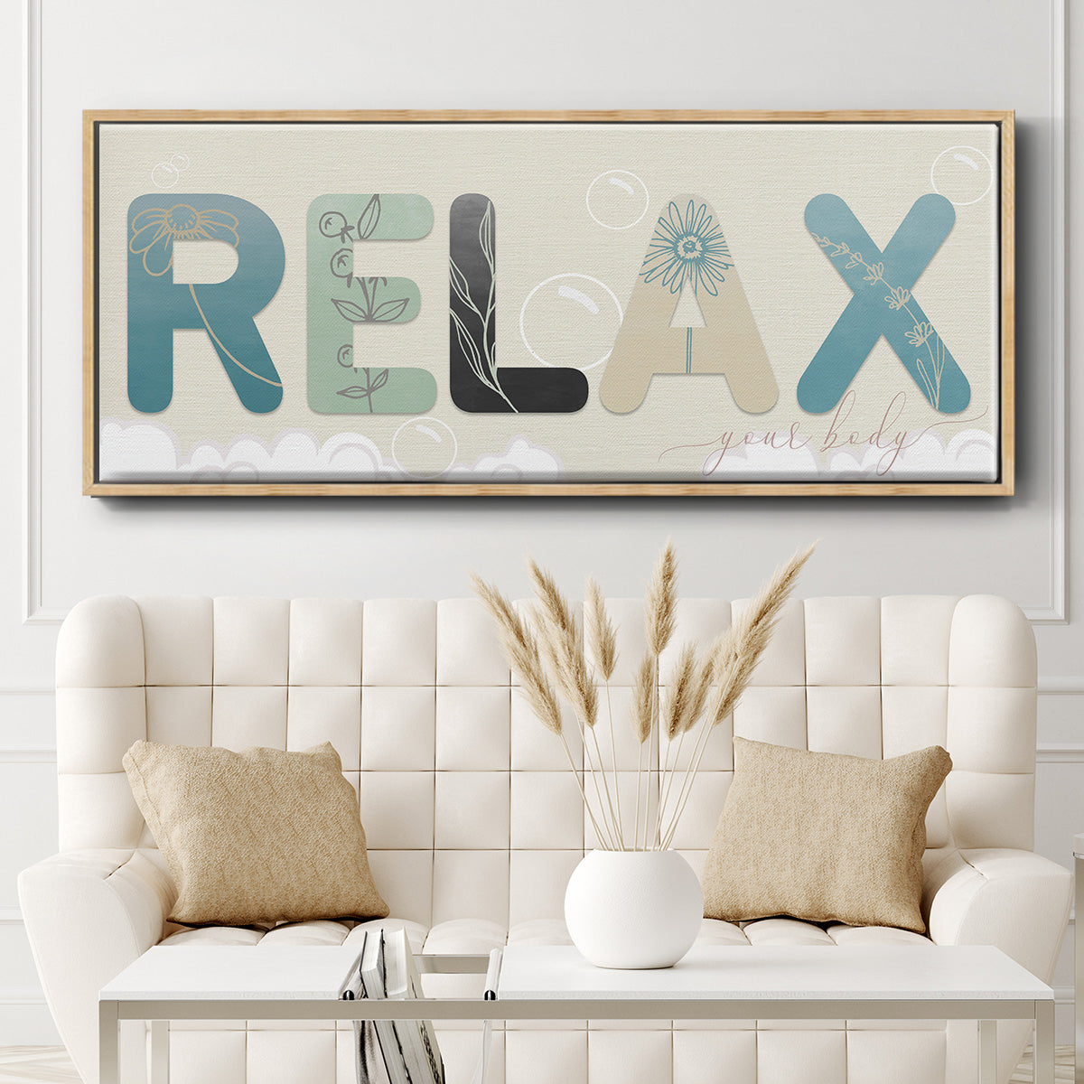 Relax Your Body - Floater Framed Canvas Print