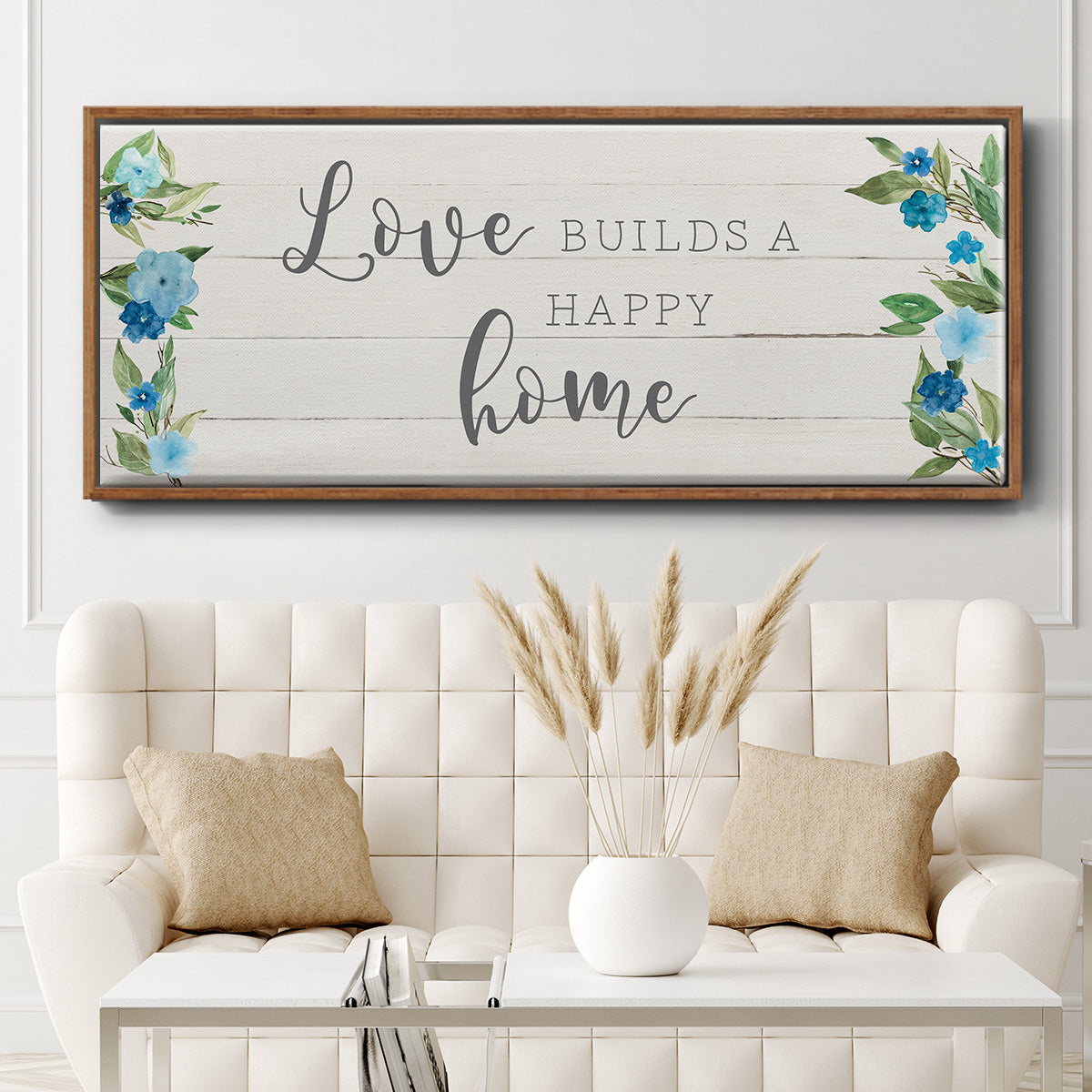 Love Builds - Floater Framed Canvas Print