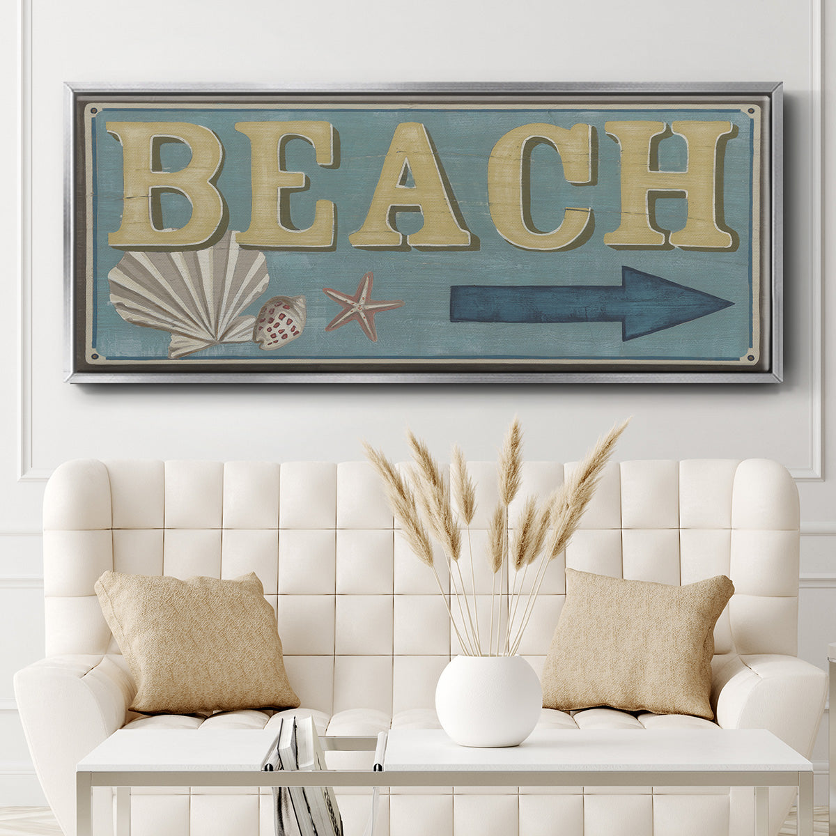 Shoreline Signs III - Floater Framed Canvas Print