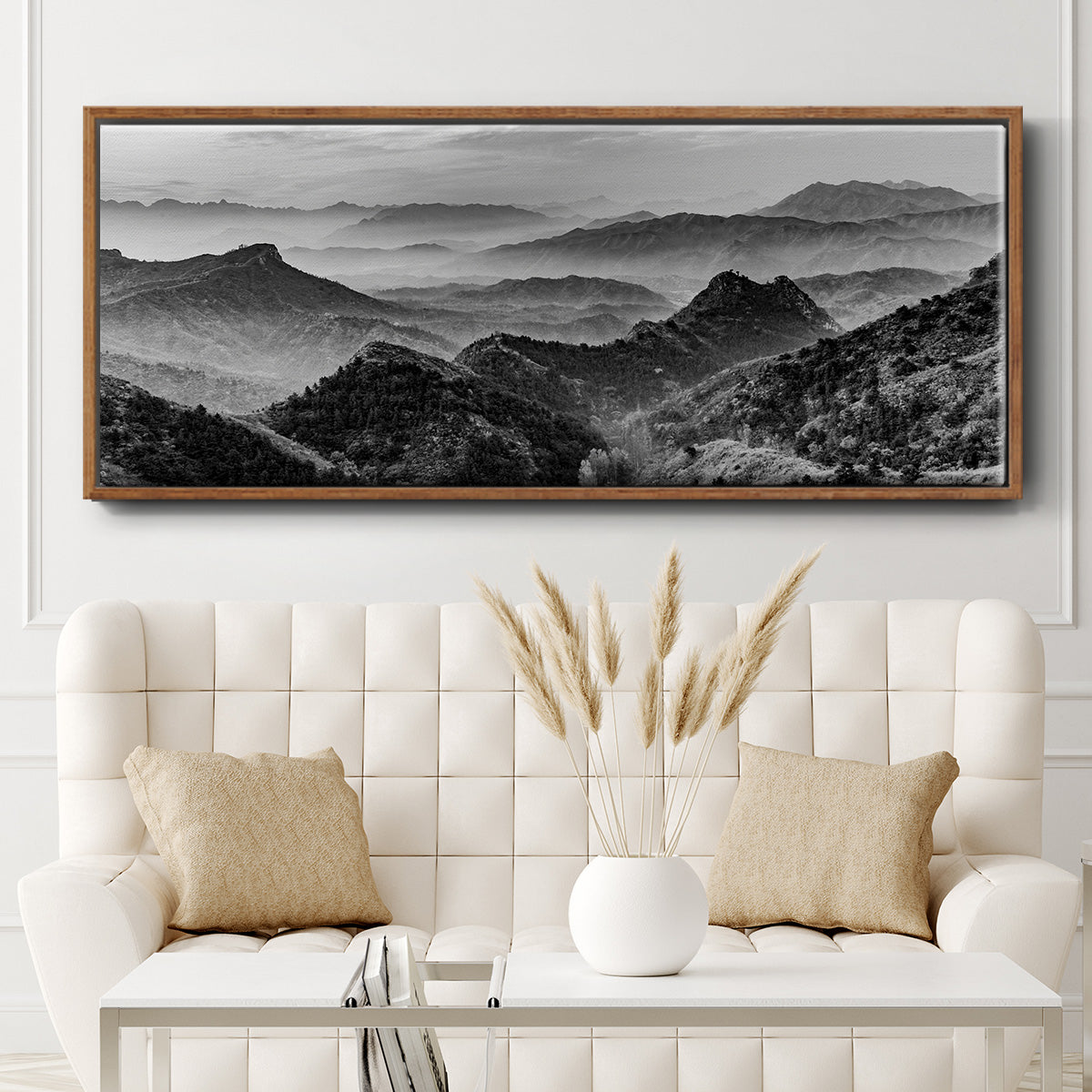 Mountains of the Great Wall - Floater Framed Canvas Print