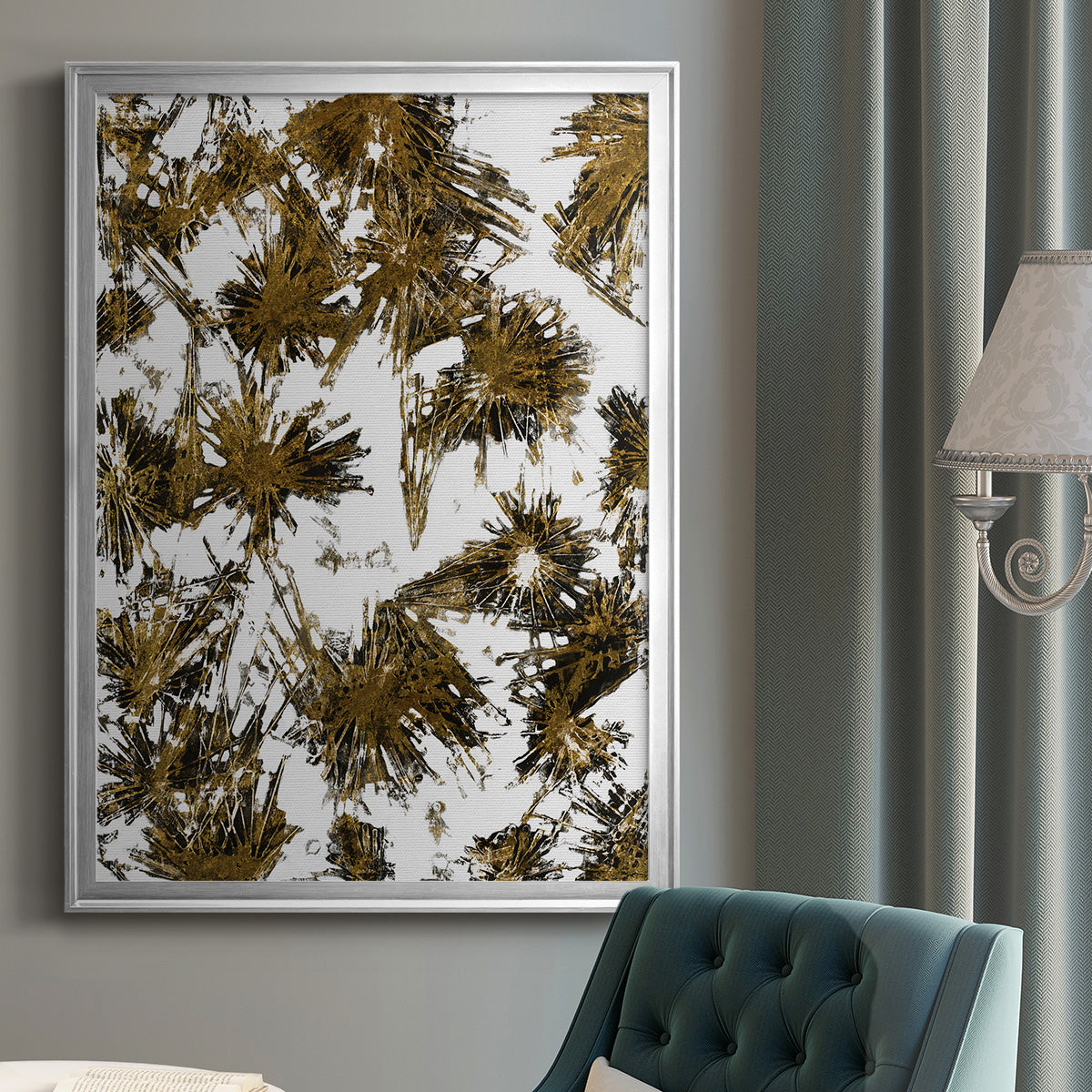 Fireworks - Modern Framed Canvas Print