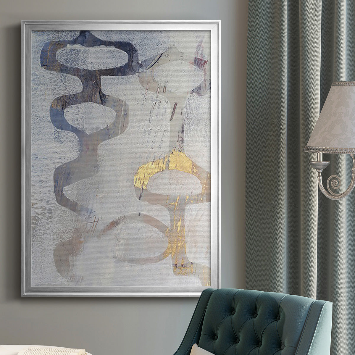 Linx I - Modern Framed Canvas Print