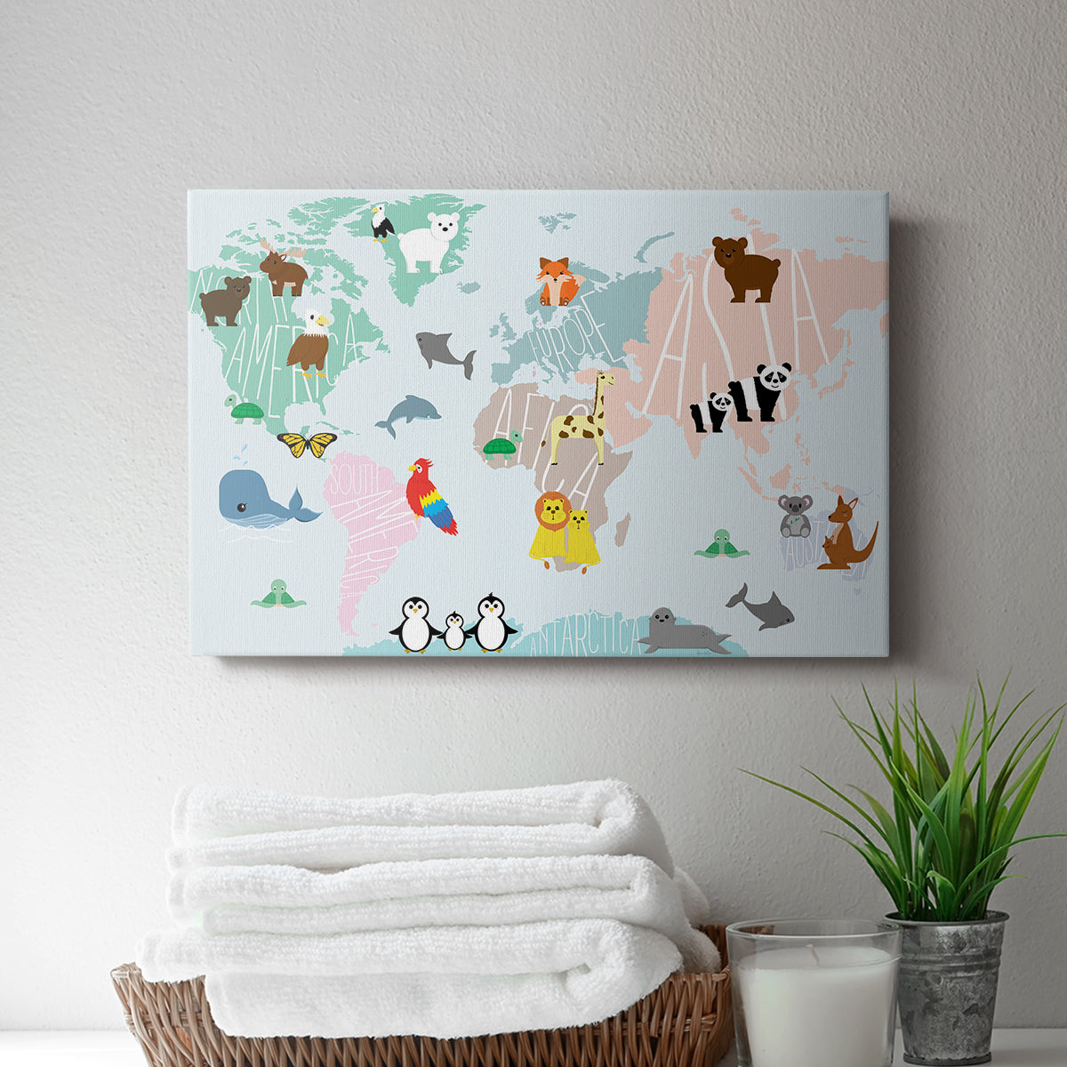Animal Map - Canvas Art Print