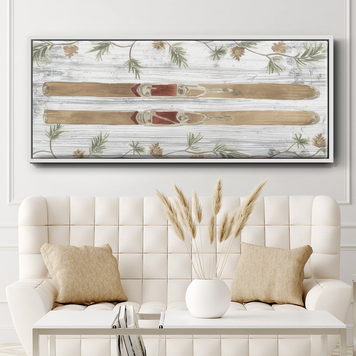 Pinecone Lodge Collection D - Floater Framed Canvas Print