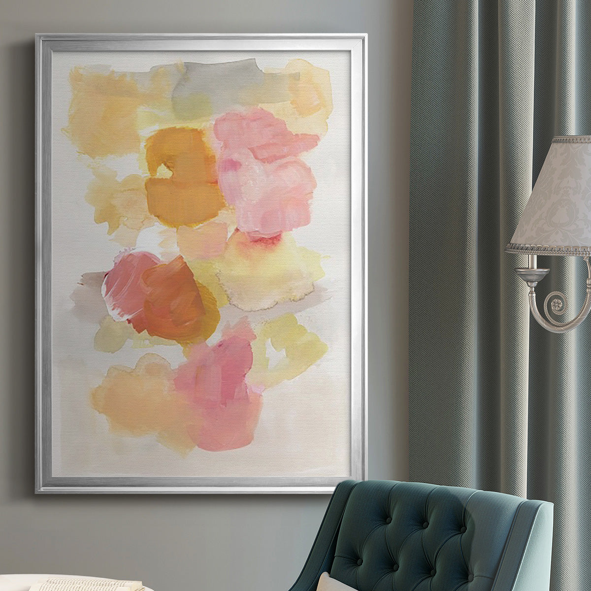 Warm Petals II - Modern Framed Canvas Print