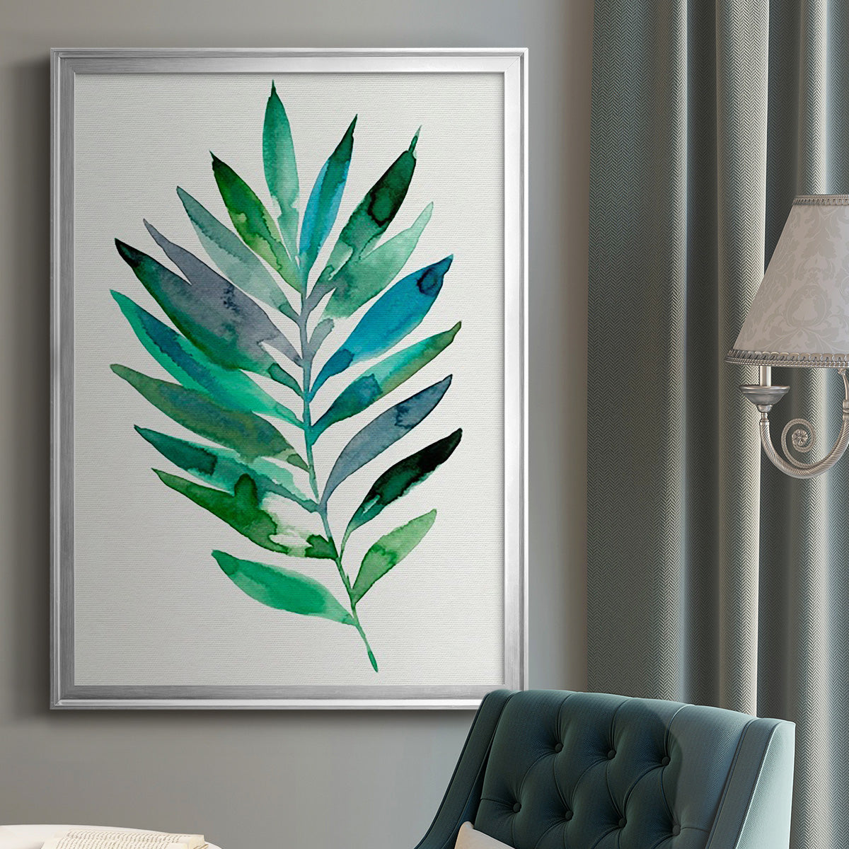 Palm Frond Flow III - Modern Framed Canvas Print