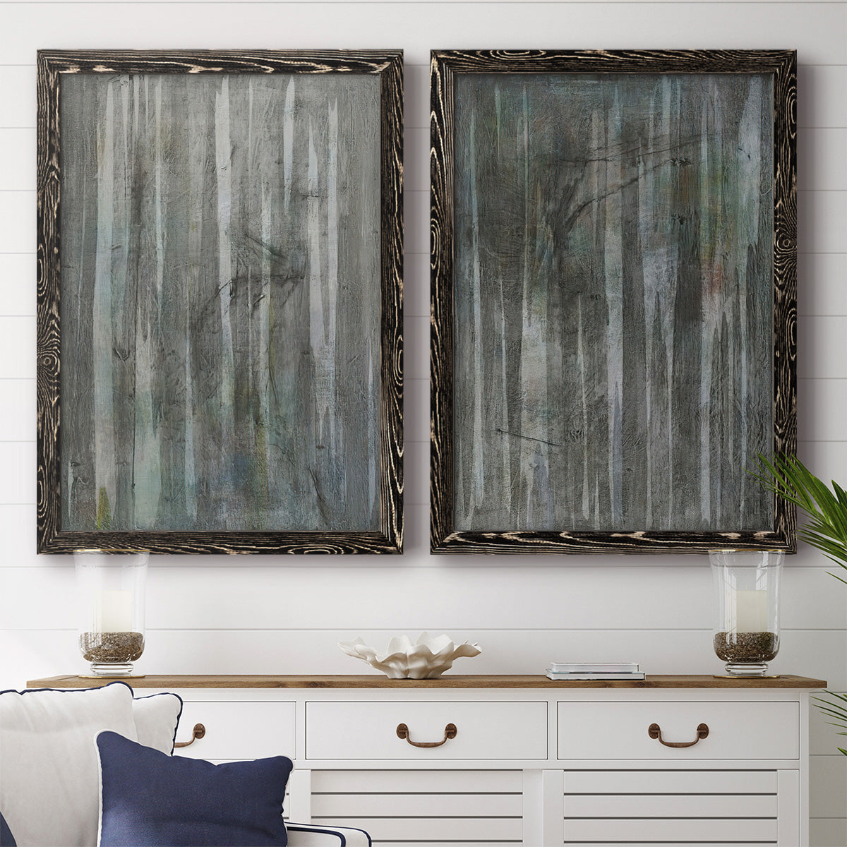 Birch Forest Abstracts I - Premium Framed Canvas 2 Piece Set - Ready to Hang