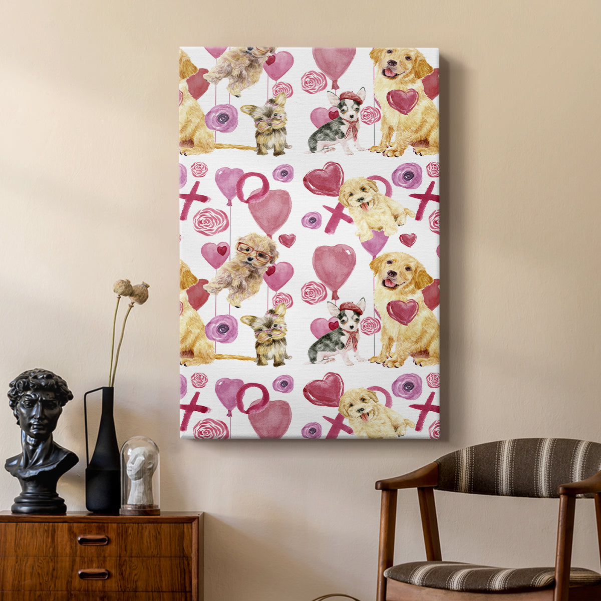 Puppy Valentine Collection E - Canvas Art Print