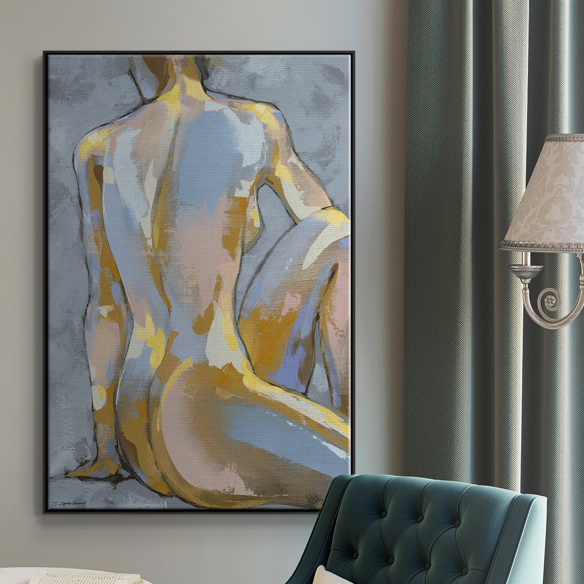 Grey Maiden II - Floater Framed Canvas Print