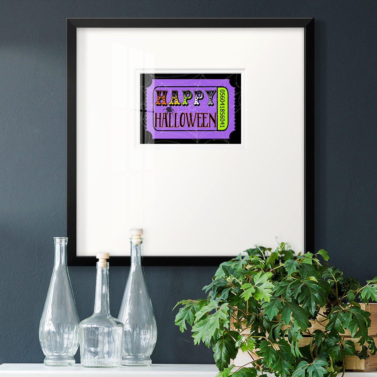 Happy Halloween Ticket Premium Framed Print Double Matboard