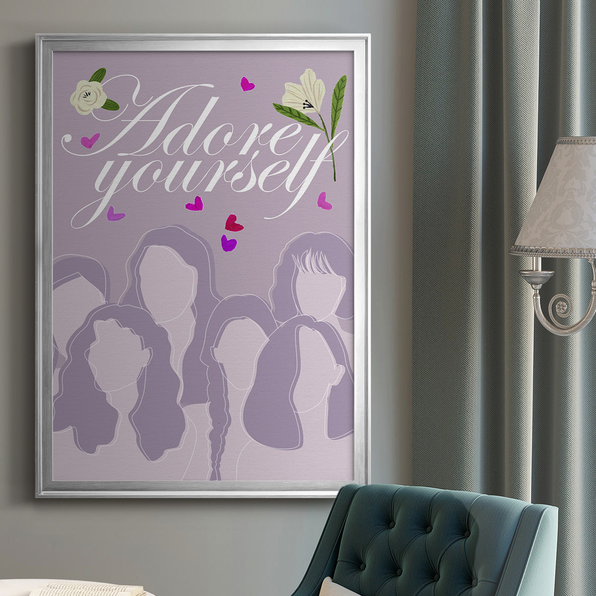 Happy Galentine's Day Collection B - Modern Framed Canvas Print