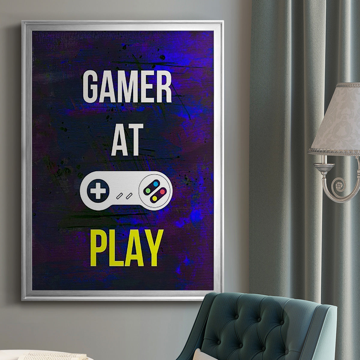 Gamer at Play VI - Modern Framed Canvas Print