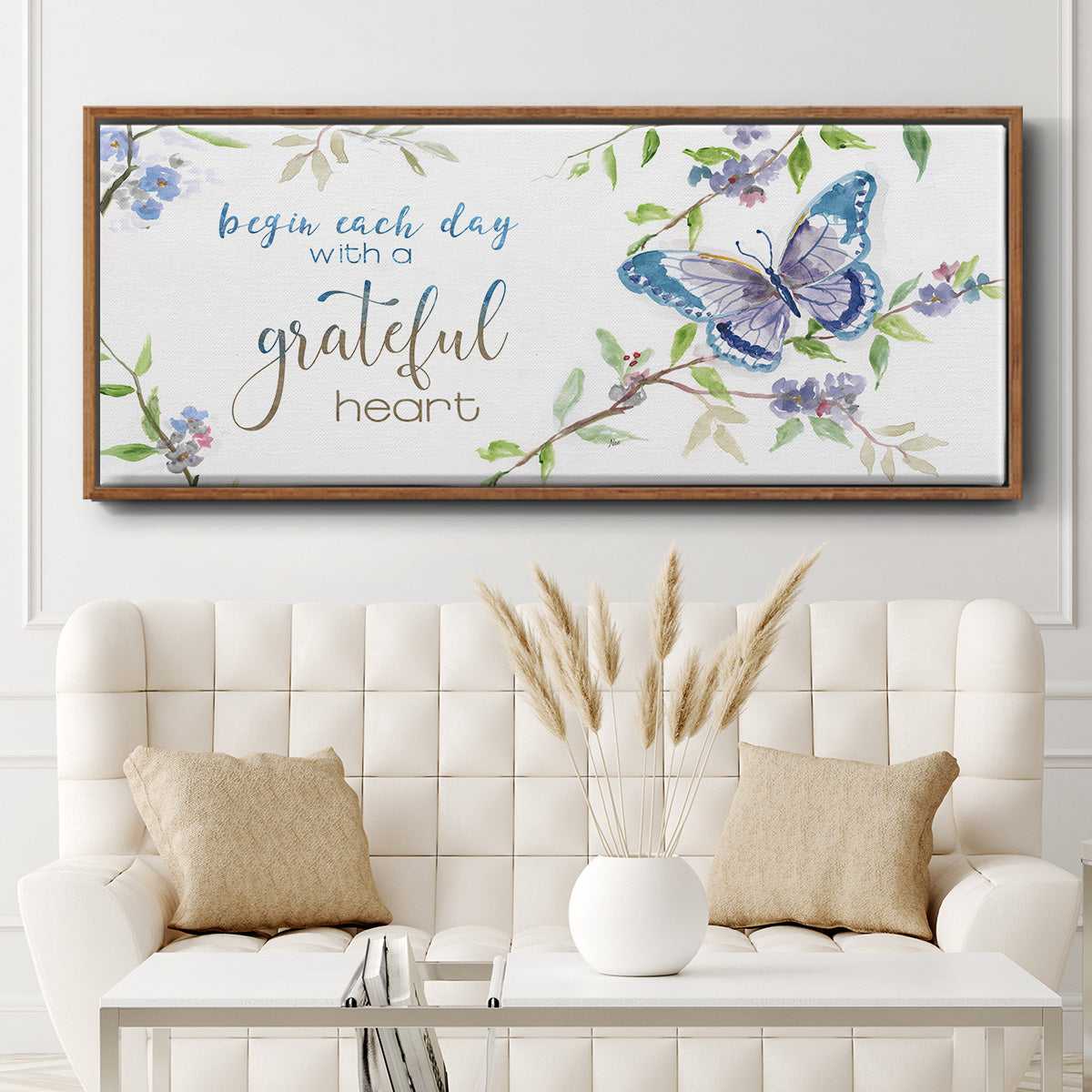 Begin Each Day - Floater Framed Canvas Print