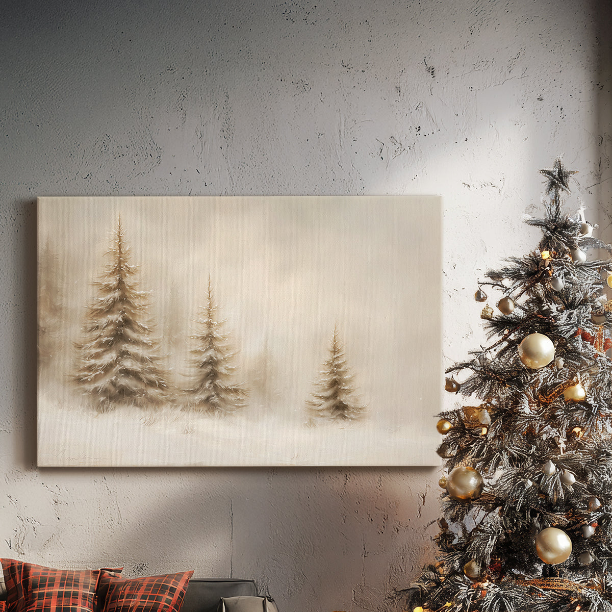 Gilded Fir Carol - Canvas Art Print