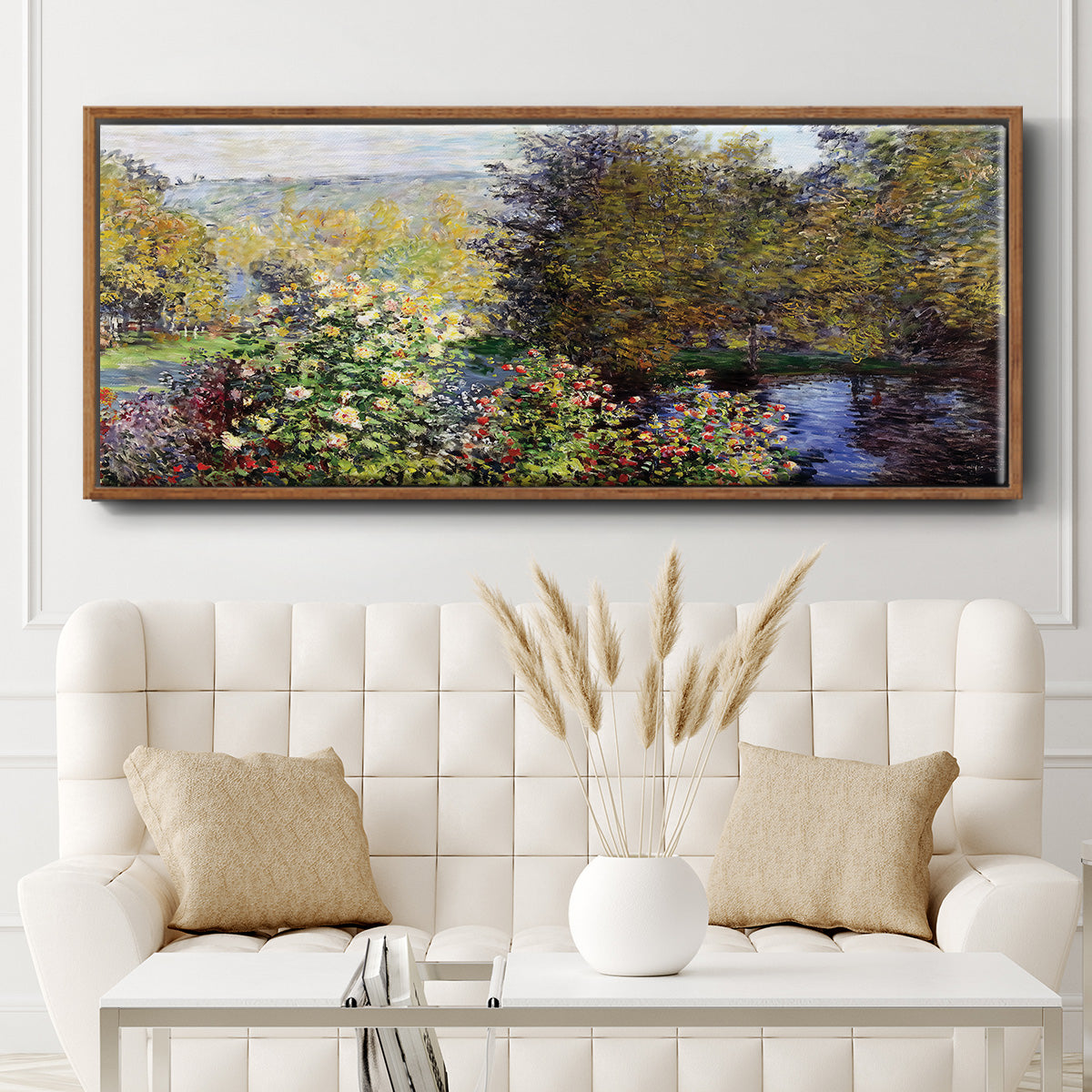The Corner of the Garden at Montgeron, 1876 - Floater Framed Canvas Print