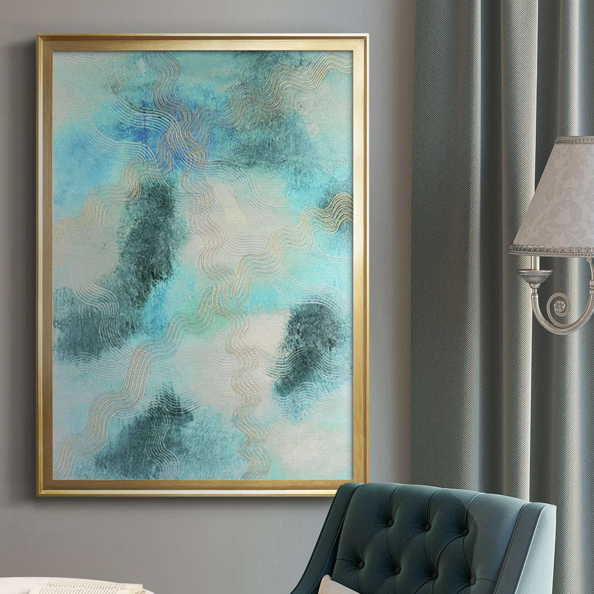 Blue Shift II - Modern Framed Canvas Print