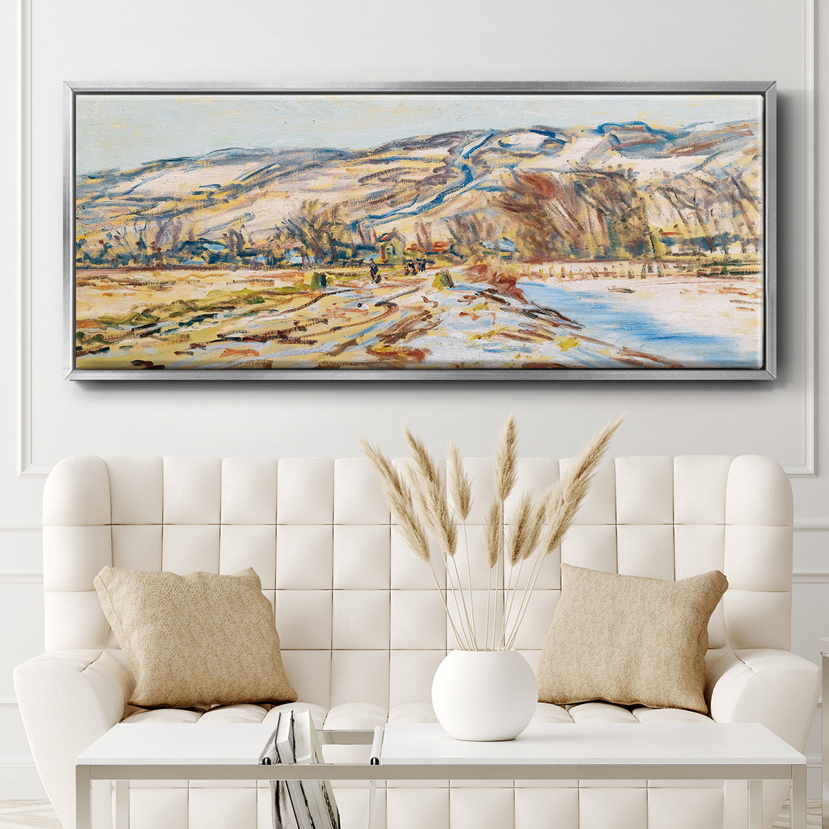 Winter at Giverny, 1886 - Floater Framed Canvas Print