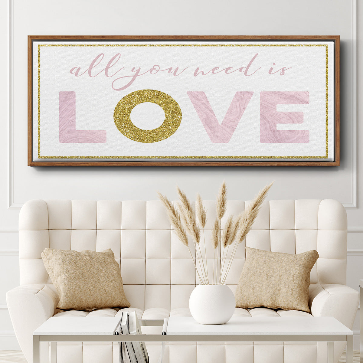 All You Need is Love - Floater Framed Canvas Print