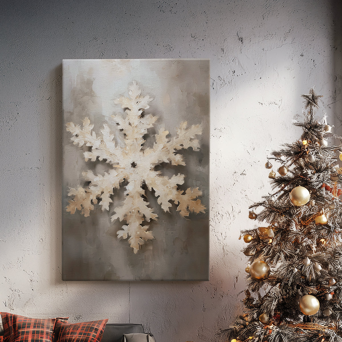 Soft Linen Icicles Whisper - Canvas Art Print