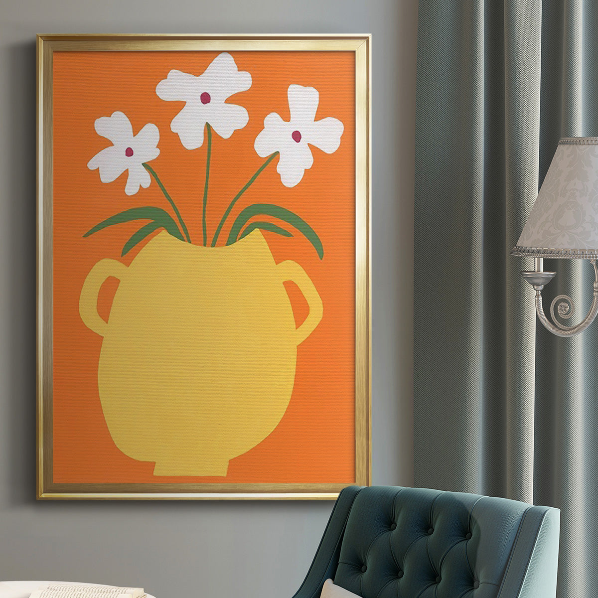 Modern Blooms II - Modern Framed Canvas Print