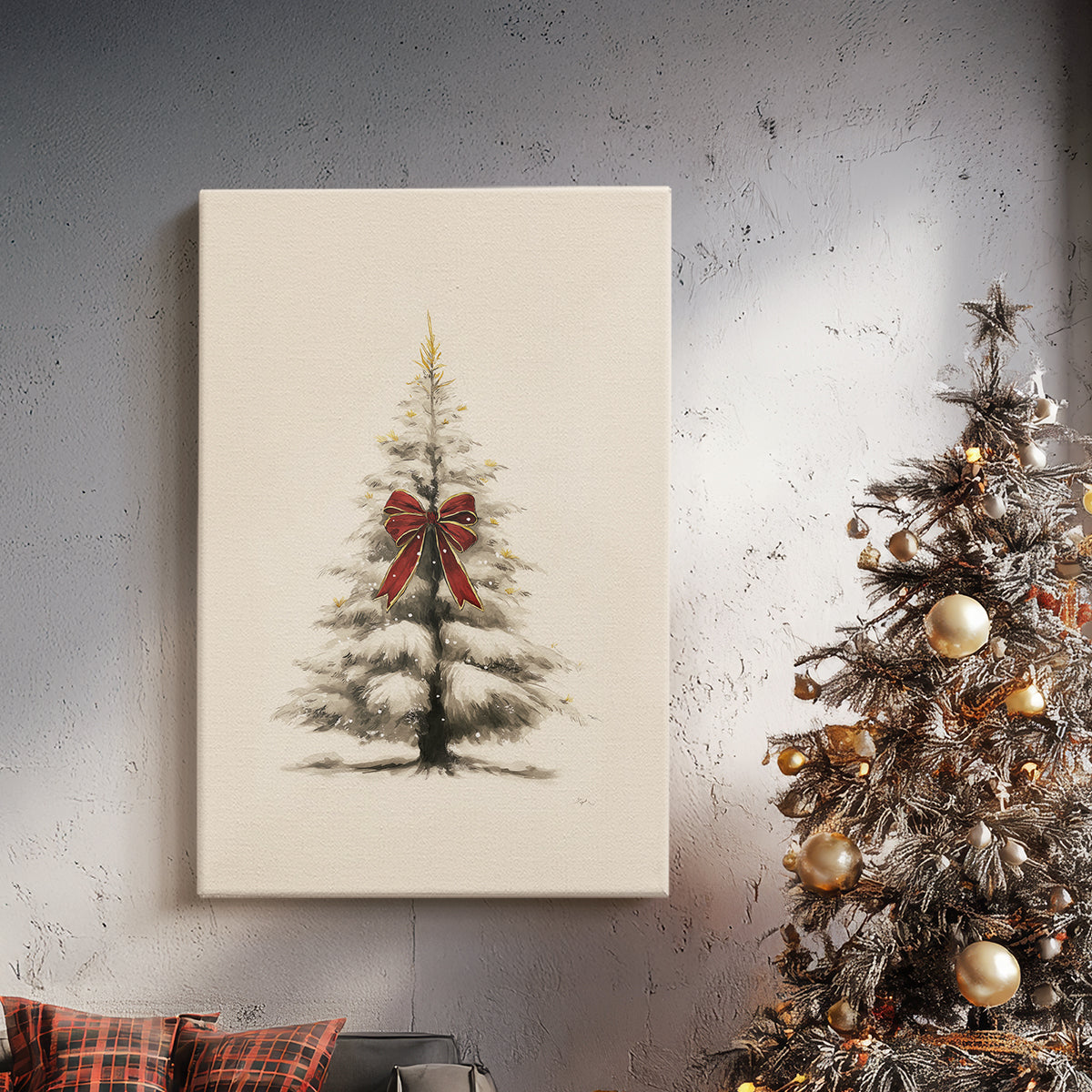 Mistletoe of Frostlit Carol - Canvas Art Print