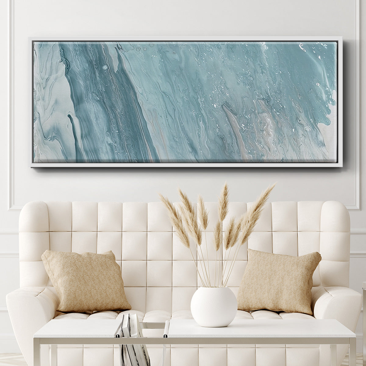 Cirrus I - Floater Framed Canvas Print