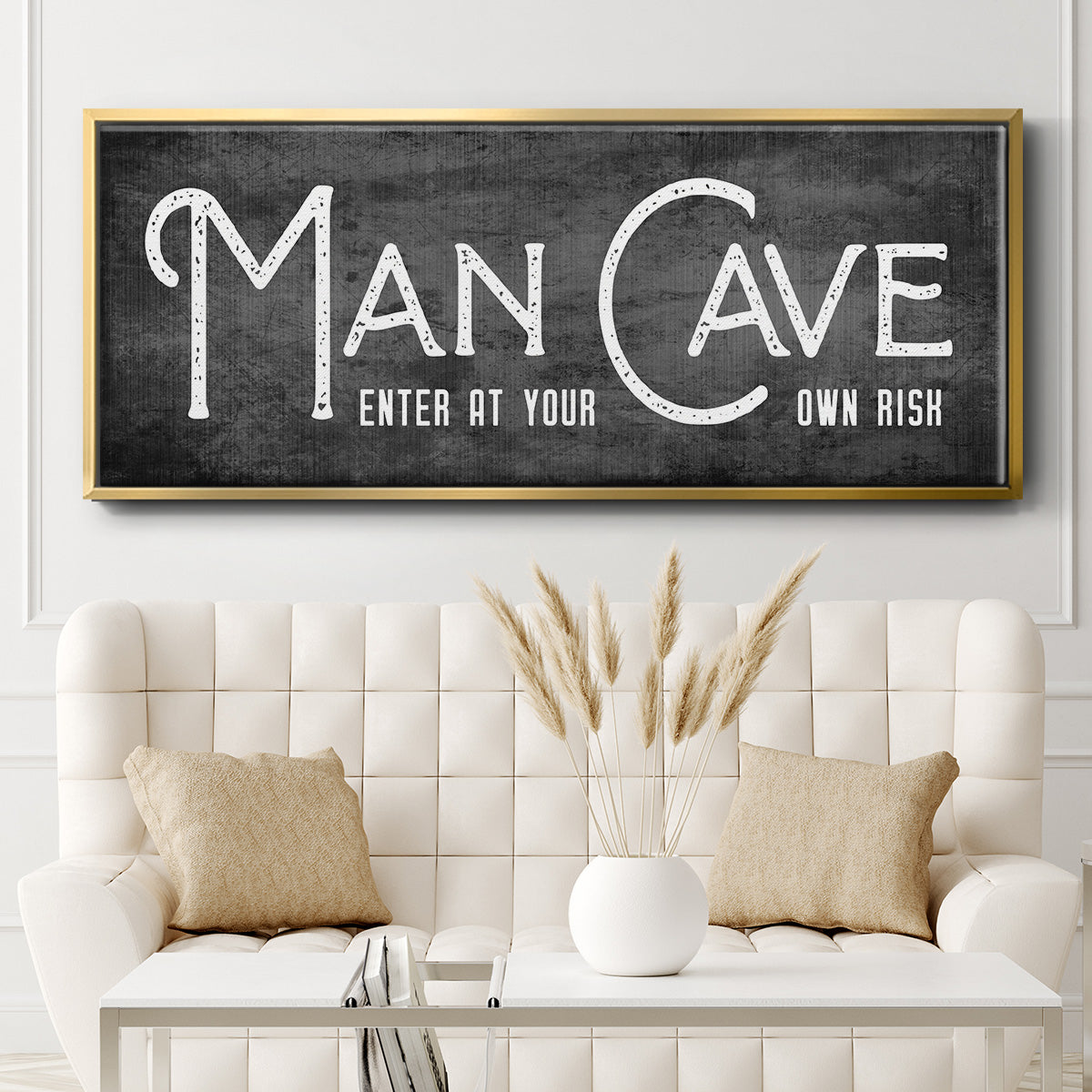 Man Cave - Floater Framed Canvas Print