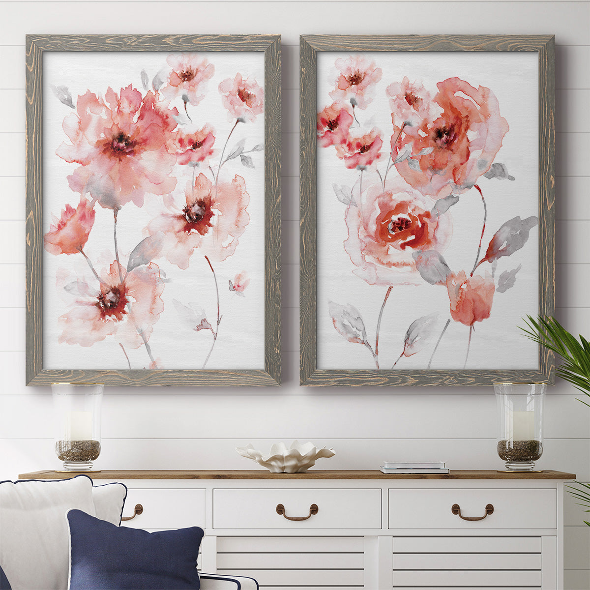 Translucent Blush I - Premium Framed Canvas 2 Piece Set - Ready to Hang