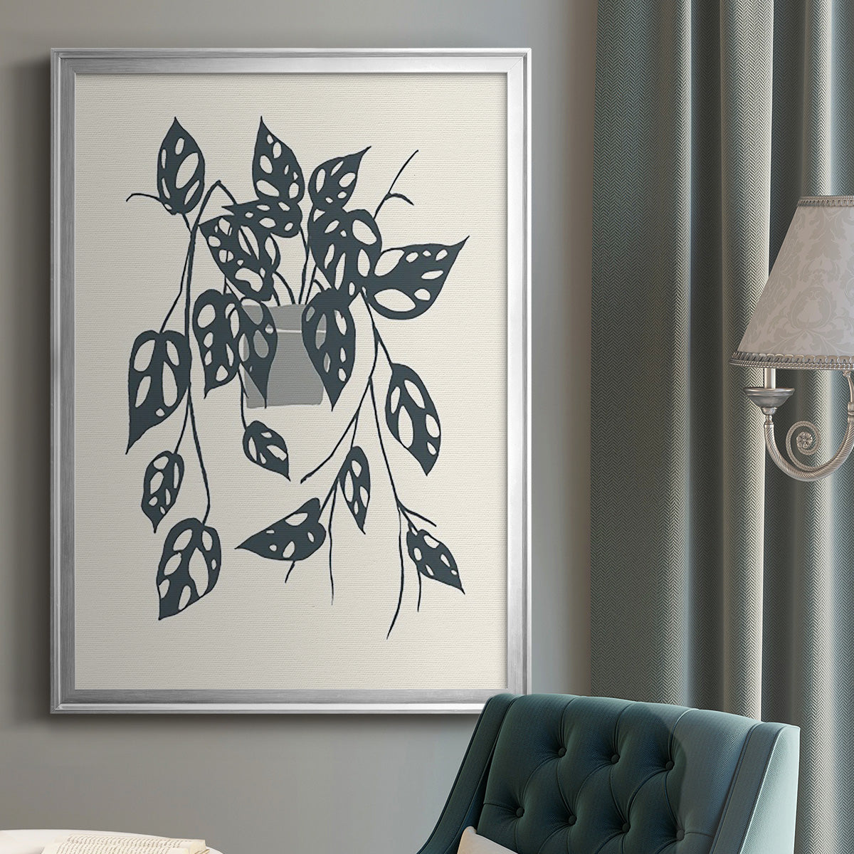 Growing Leaves V - Modern Framed Canvas Print